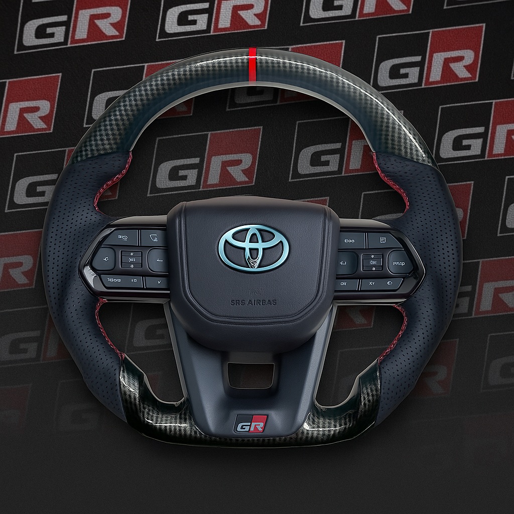 Toyota LC300 GR Sport Edition Carbon Fiber Style Steering Wheel