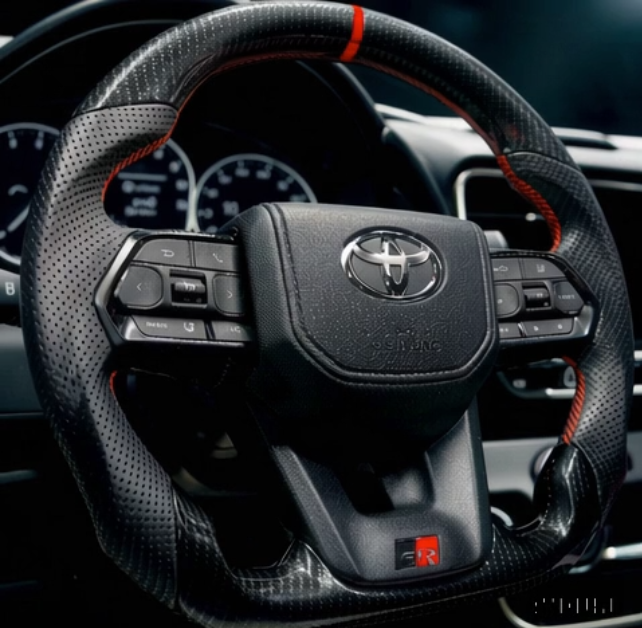 Toyota LC300 GR Sport Edition Carbon Fiber Style Steering Wheel