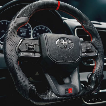 Toyota LC300 GR Sport Edition Carbon Fiber Style Steering Wheel